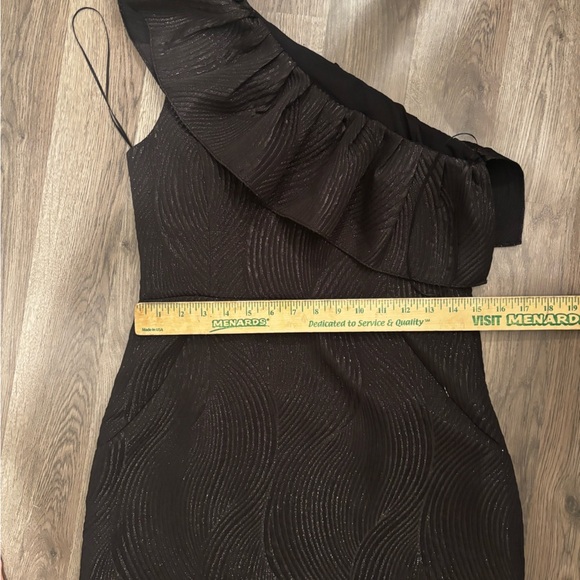 Halston Heritage Elegant Black One-Shoulder Dress size 8 party cocktail holiday - Picture 4 of 10